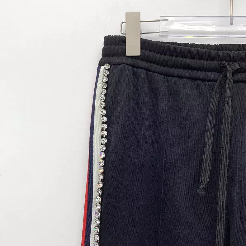 Gucci Gucci Black Striped Rhinestone Joggers Size S-2506 Size 35" - 3 Thumbnail
