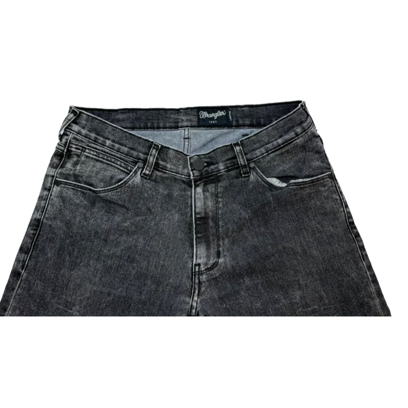 Wrangler Mens Wrangler Larston Regular Jeans 32 in Black Cotton Denim 5-Pocket Slim Fit 32 in Inseam Wrangler 1947 Mens Jeans Size US 32 / EU 48 - 4 Thumbnail