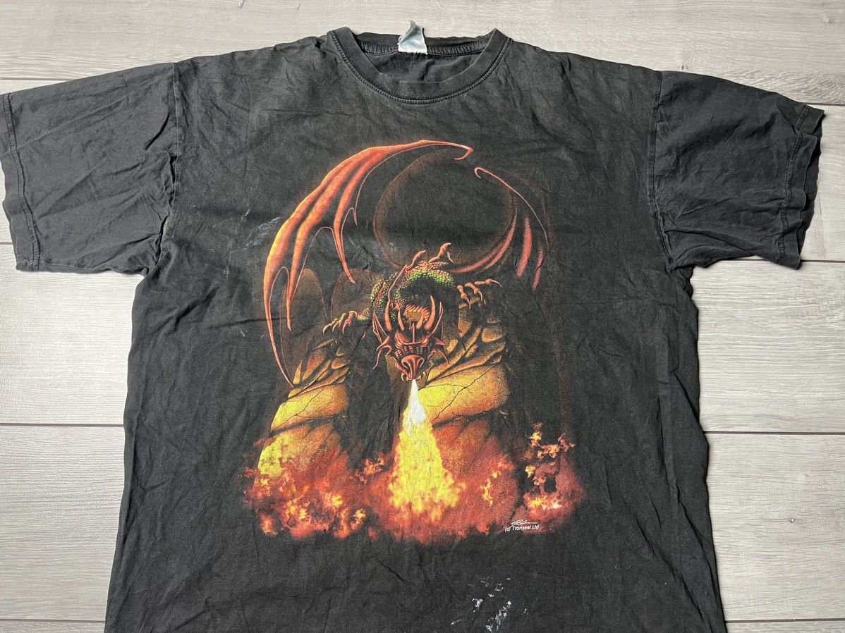 Japanese Brand Vintage Dragon fire Tshirt 90s the game size Large Size US L / EU 52-54 / 3 - 3 Thumbnail