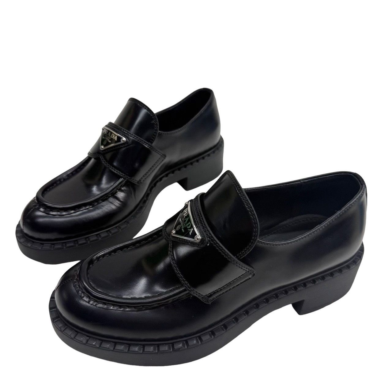 Prada Prada Logo Leather Loafers Size 36 Size US 6 / IT 36 - 1 Thumbnail