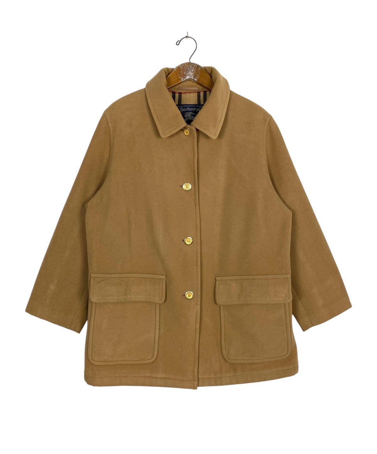Burberry Rare‼️Vintage Burberrys’ Novacheck Wool Coat Size L / US 10 / IT 46 - 2 Thumbnail