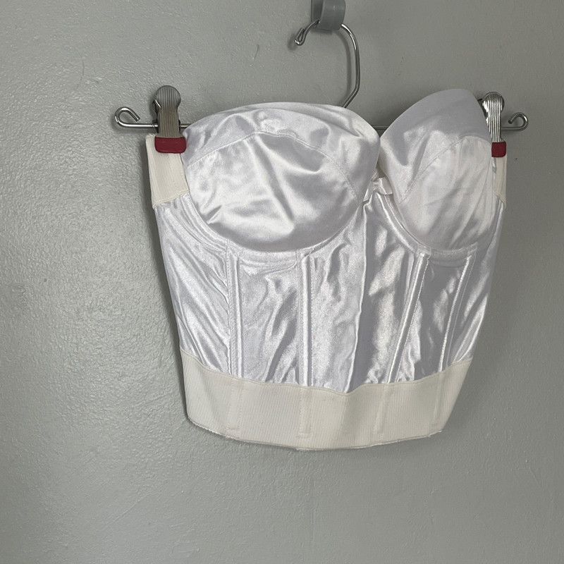 Other Wonderbra Women's White Satin Corset-Style Bustier 90C/34C Size ONE SIZE - 1 Thumbnail