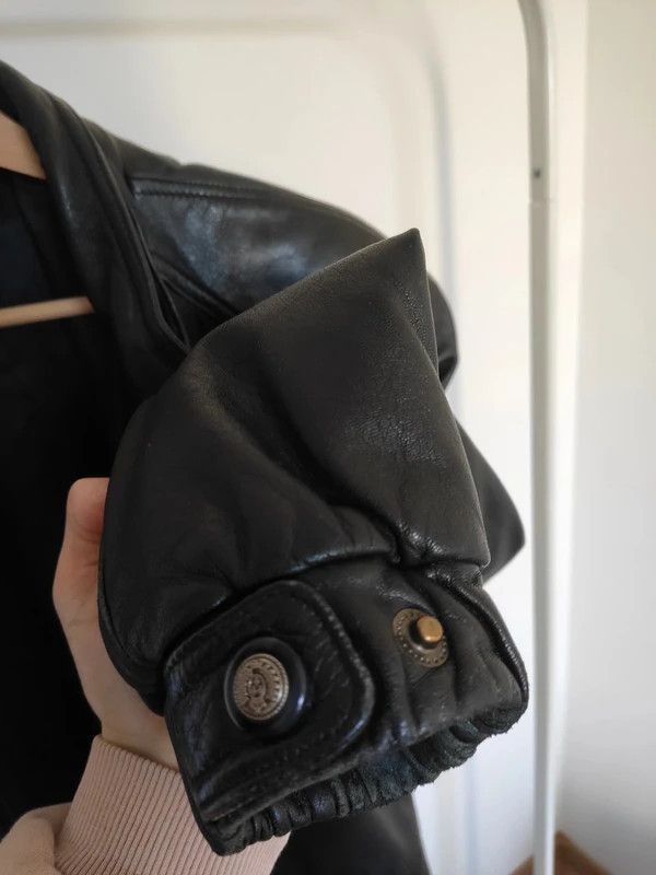 Leather Unique 90s Vintage Leather Coat Size M / US 6-8 / IT 42-44 - 15 Thumbnail