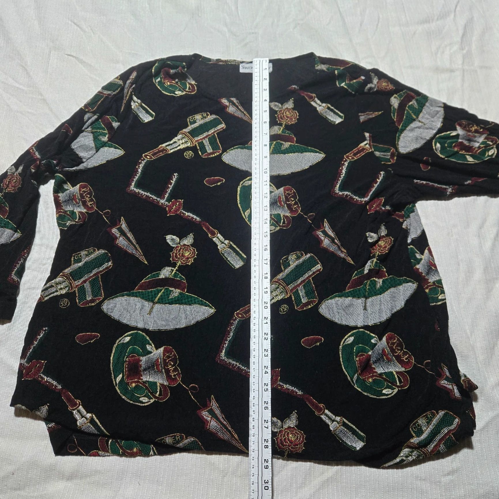 Vintage VINTAGE Sharon Anthony Shirt Women 24W Black Long Sleeve Button-Up 90s Womens Size 4XL / US 24-26 - 6 Thumbnail