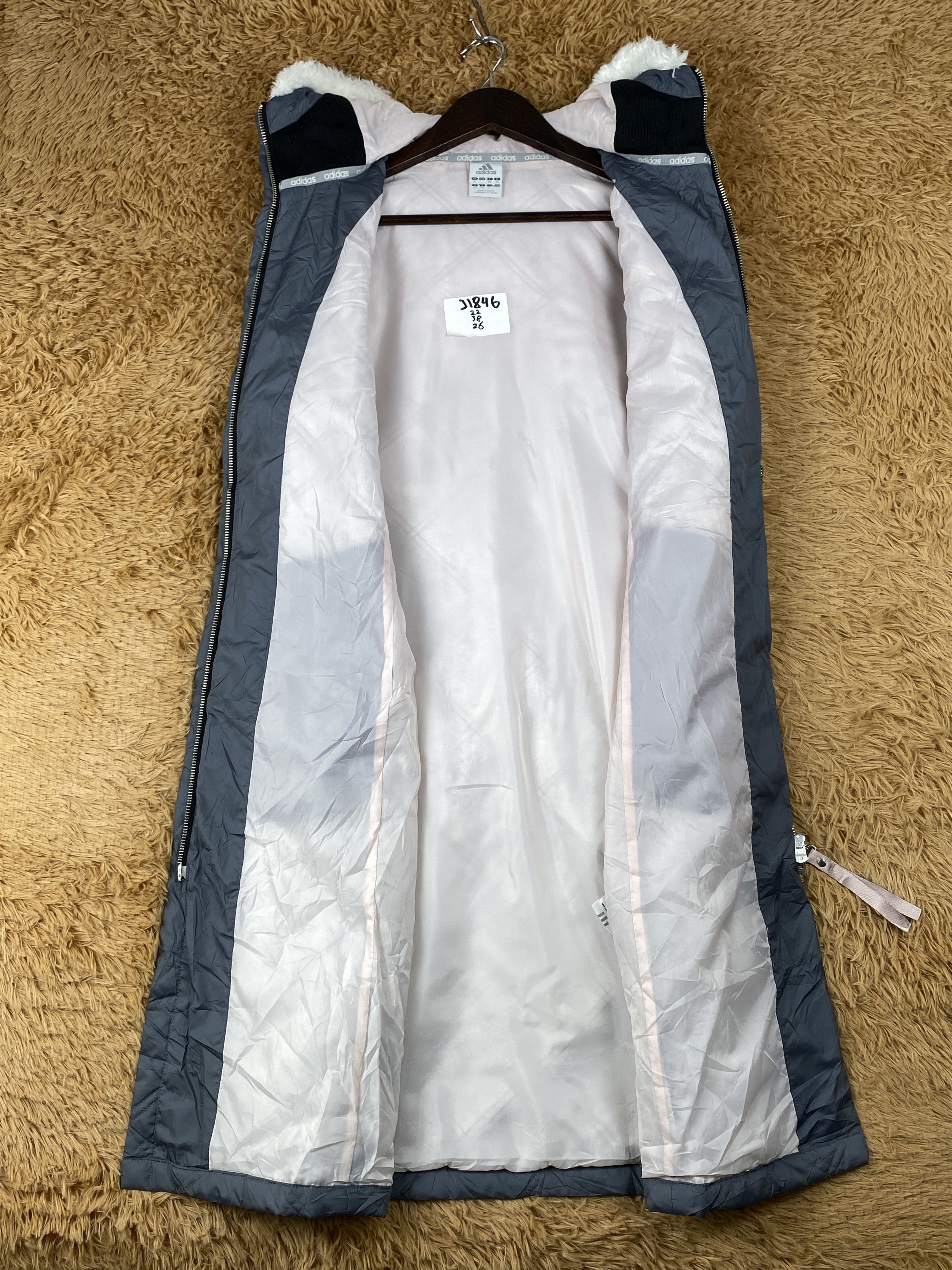 Adidas Adidas Hoodie Quilted Winter Long Jacket J1846 Size US S / EU 44-46 / 1 - 6 Thumbnail