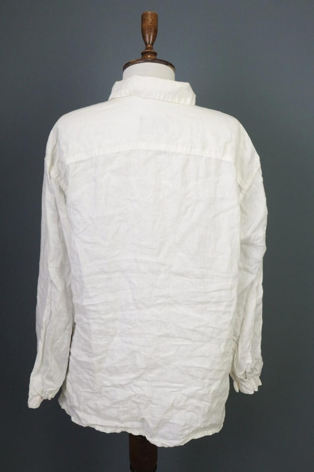 Oscar De La Renta Oska White Relaxed Lagenlook Button Up Tunic Shirt Short Size S / US 4 / IT 40 - 8 Thumbnail