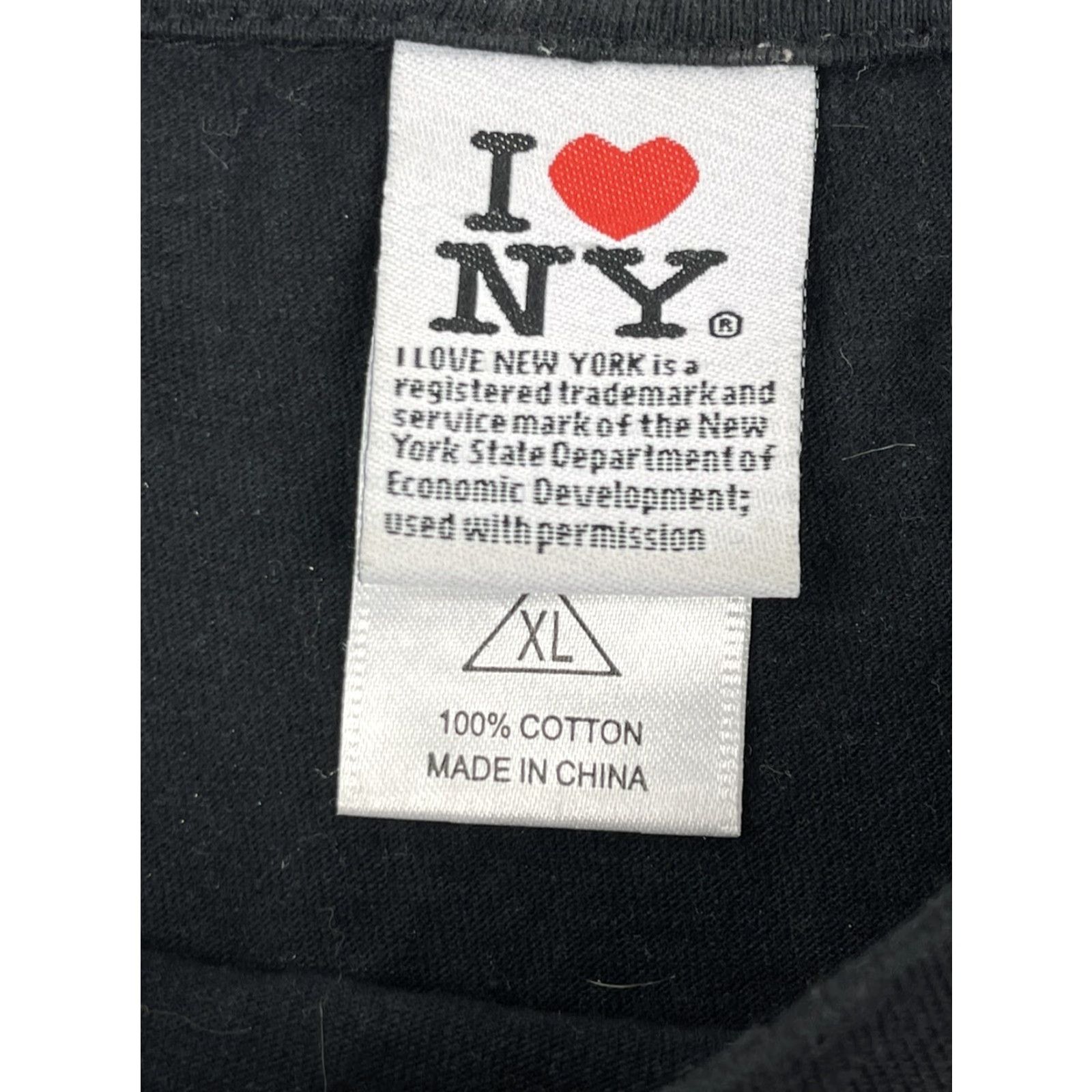 I Love NY I Love New York T-Shirt Shirt Unisex Adults XL Black Crew Neck 100% Cotton Logo NYC NYC Travel Sports Reg Size US XL / EU 56 / 4 - 2 Thumbnail