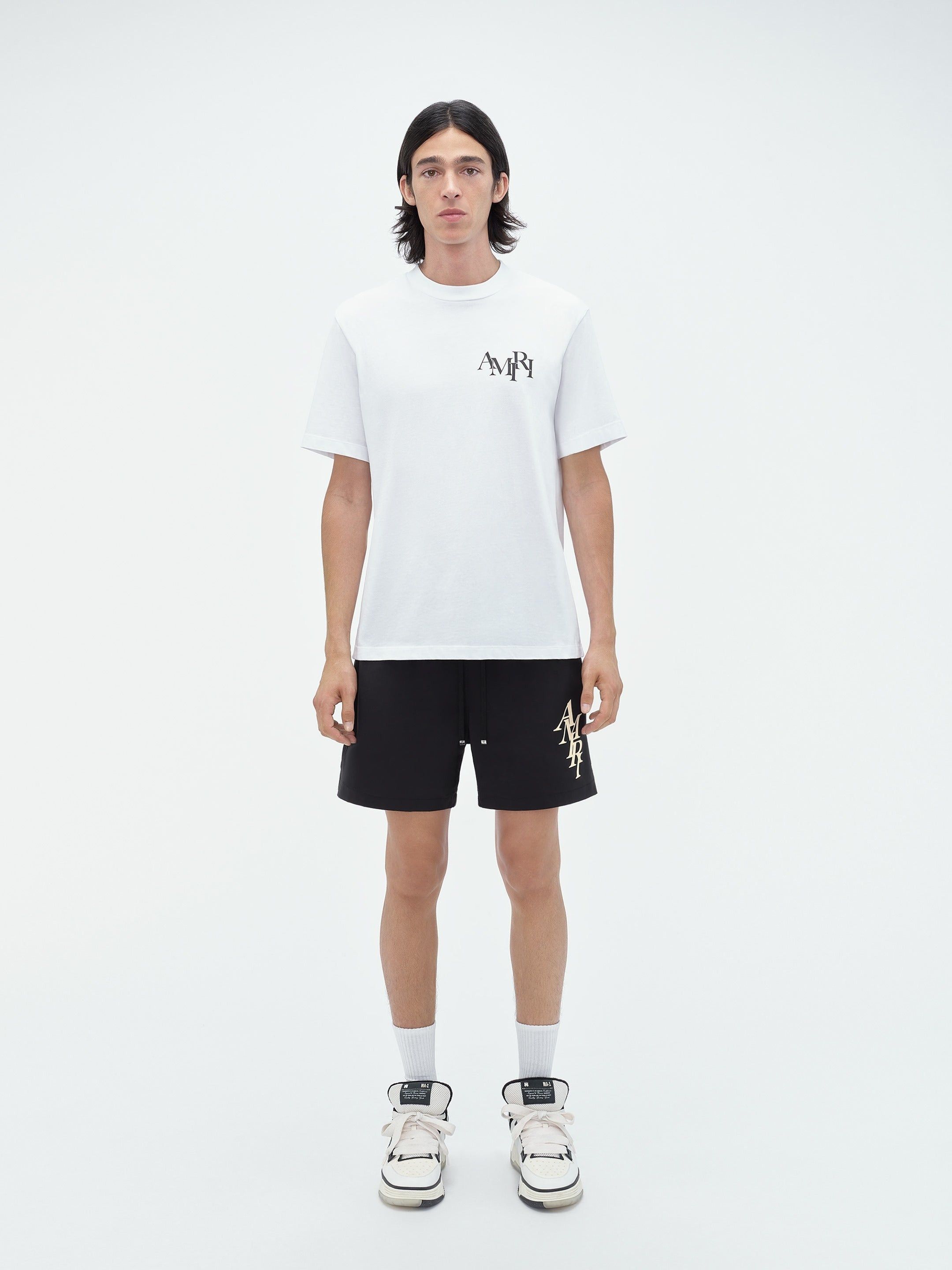Amiri oc11z0425 Stack Swim Trunk Shorts in Black Size US 28 / EU 44 - 2 Thumbnail