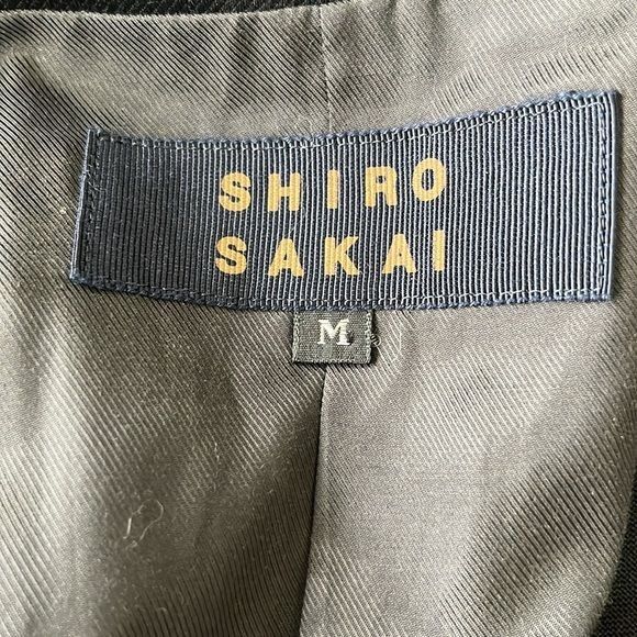 Japanese Brand Shiro Sakai Wool Asymetric Placket Tailored Mixed Media Japa Size M / US 6-8 / IT 42-44 - 9 Thumbnail