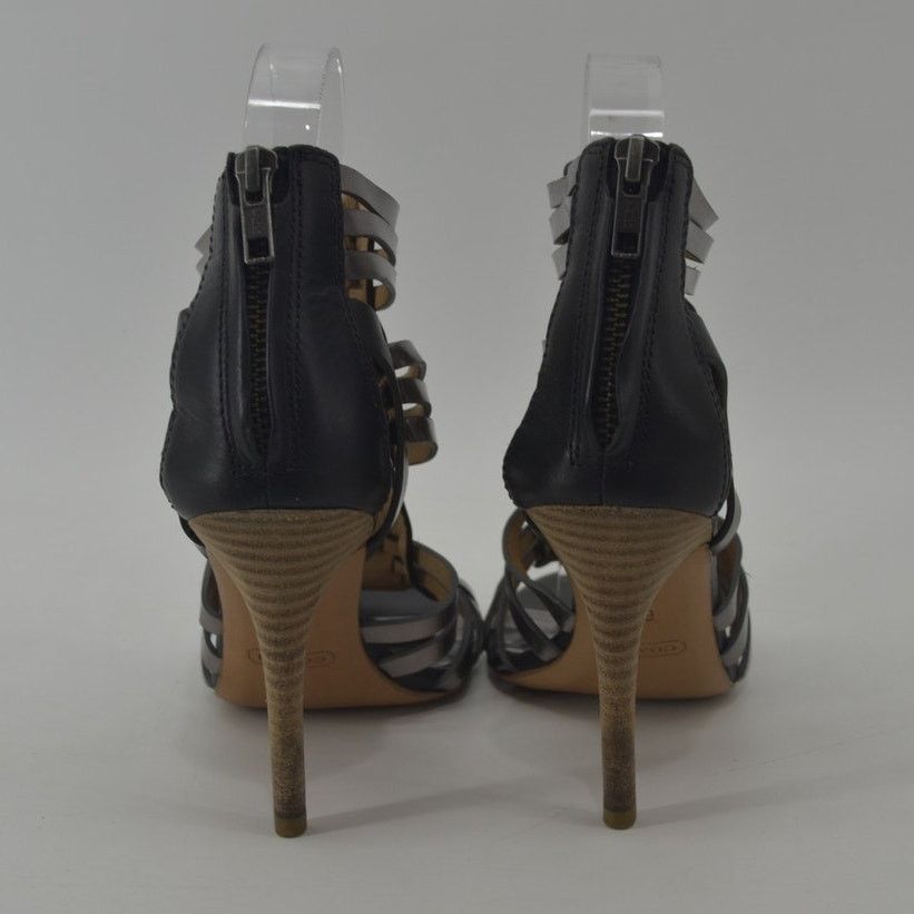 Coach Coach Lucy Women's Sandals Black Silver Metallic Leather 6.5 Size US 6.5 / IT 36.5 - 13 Thumbnail