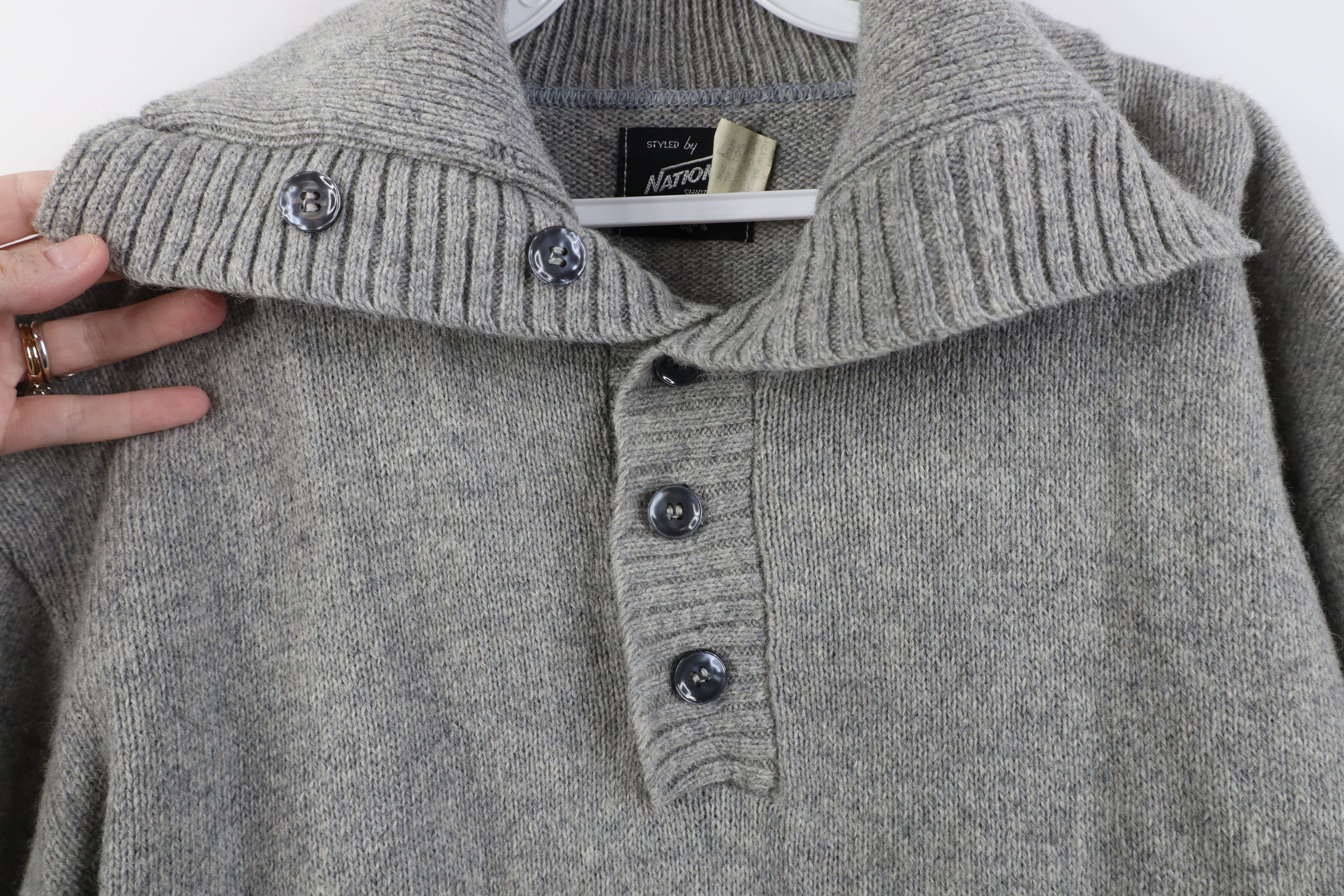 Vintage Vintage 70s Streetwear Collared Pocket Sweater Gray USA Size US L / EU 52-54 / 3 - 4 Thumbnail