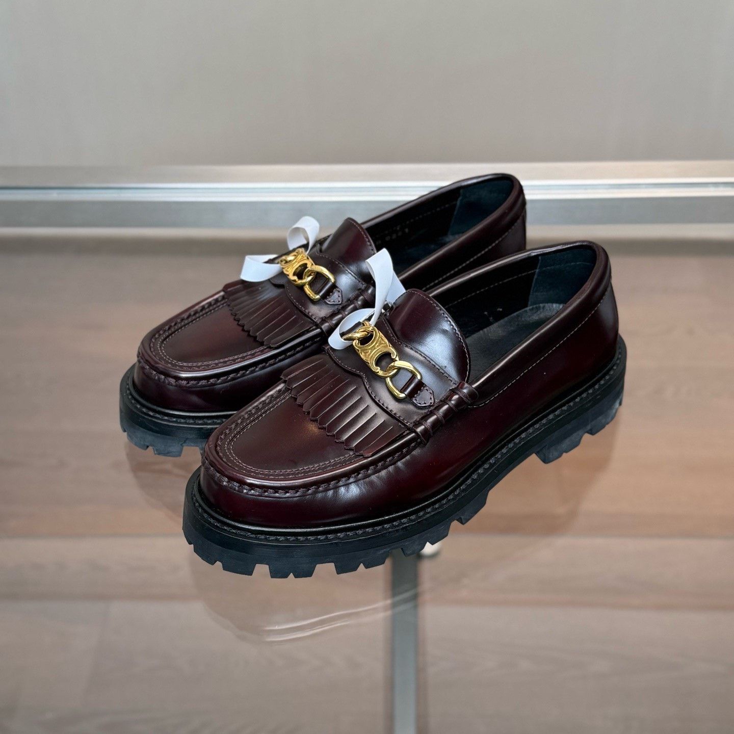 Celine Celine Arch Tassel Burgundy Loafers Size US 5 / IT 35 - 1 Thumbnail