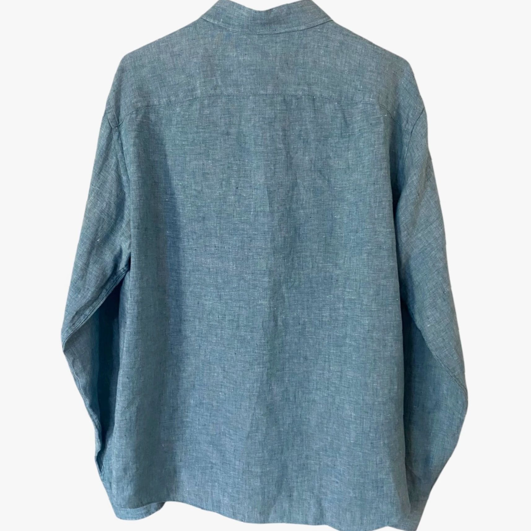 UNTUCKit UNTUCKit Button-Down Linen Shirt Men’s Large Blue Long Sleeve Business Casual Size US L / EU 52-54 / 3 - 4 Thumbnail