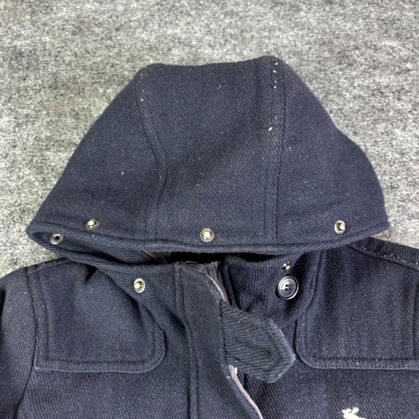 Abercrombie & Fitch Abercrombie & Fitch Womens Short Duffle Coat Hooded Navy Blue Wool Blend Toggle Zipper Coat 90s Size S / US 4 / IT 40 - 7 Thumbnail