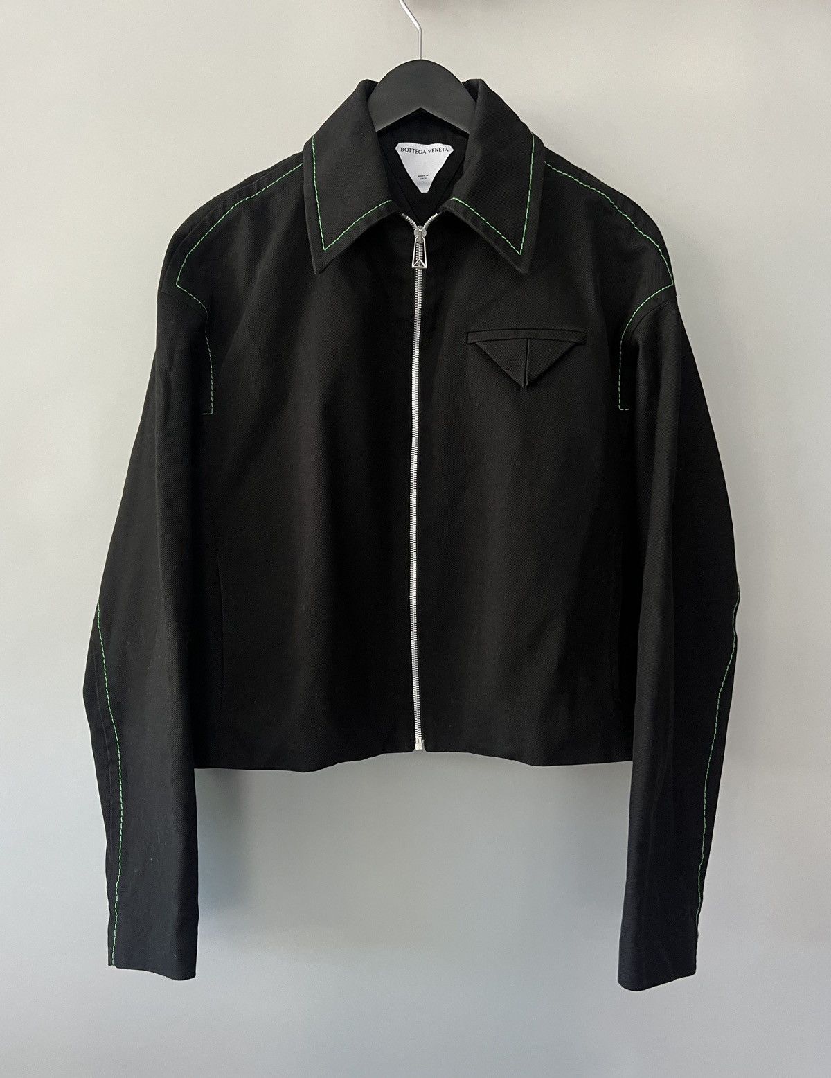 image of Bottega Veneta Heavyweight Twill Blouson Jacket in Black, Men's (Size Small)