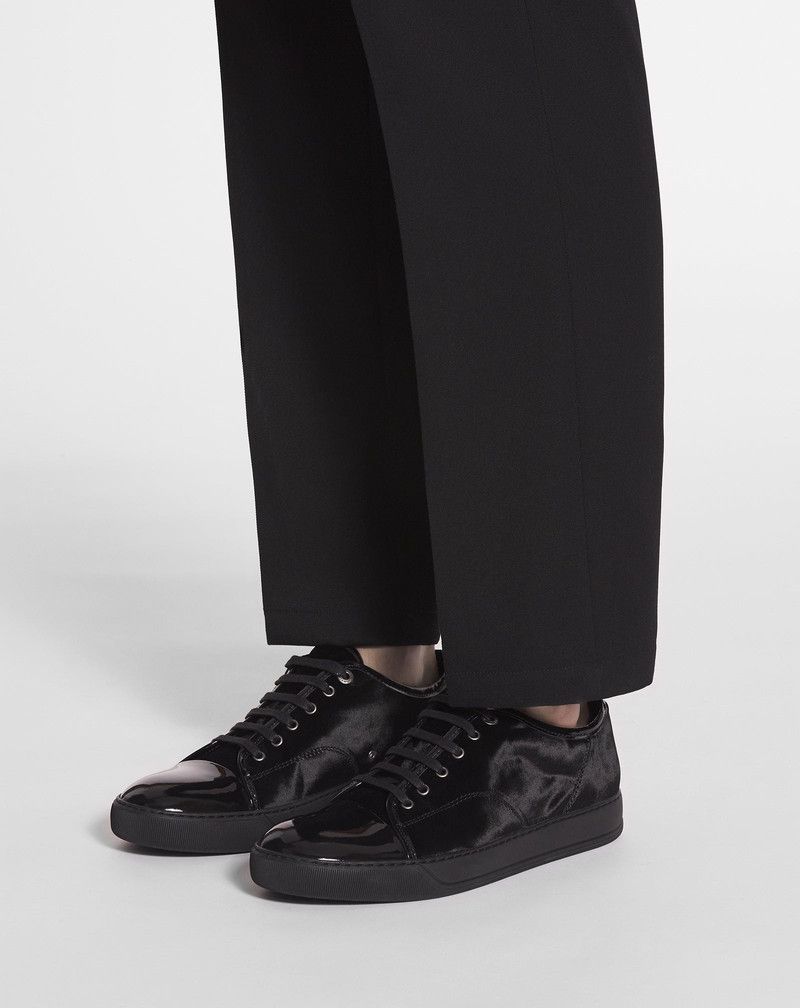 Lanvin os11x0526 DBB1 Sneakers in Velvet and Patent Leather Black Size US 12 / EU 45 - 6 Thumbnail
