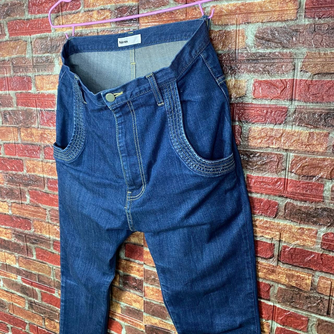 Issey Miyake × Ne-Net NET NET BY ISSEY MIYAKE DENIM MUSHROOM LOGO HIGHRISE SLIMFIT Size US 29 - 6 Thumbnail