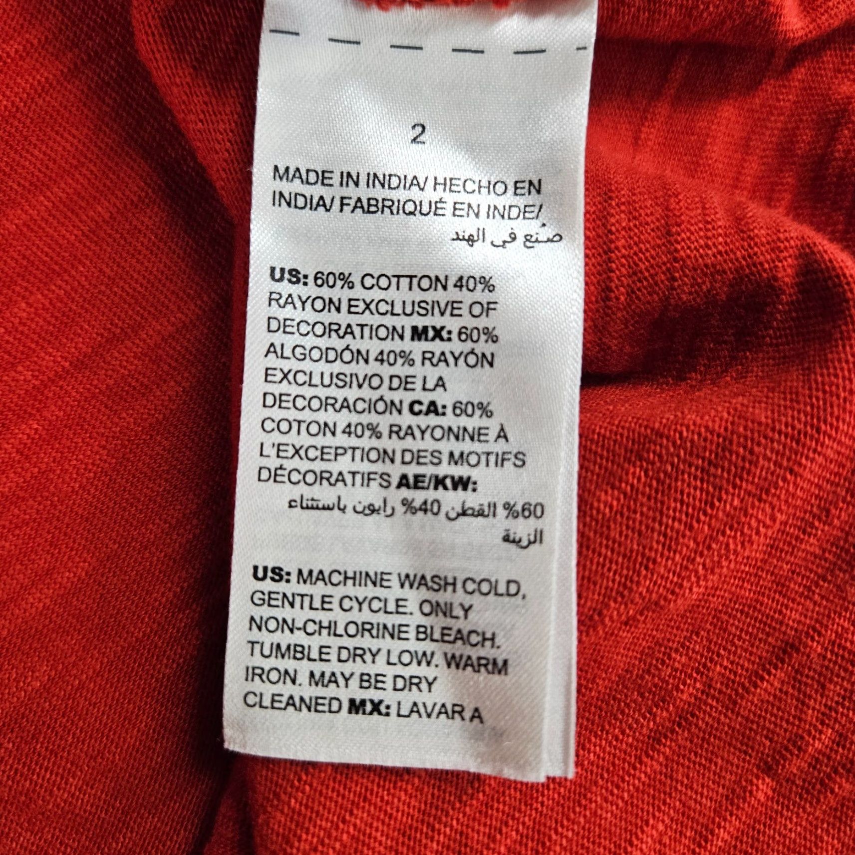 Vintage Chico's Women's Top Shirt L Red 3/4 Sleeve Cotton Blend Crochet Lace Rust Blouse Womens Size L / US 10 / IT 46 - 5 Thumbnail