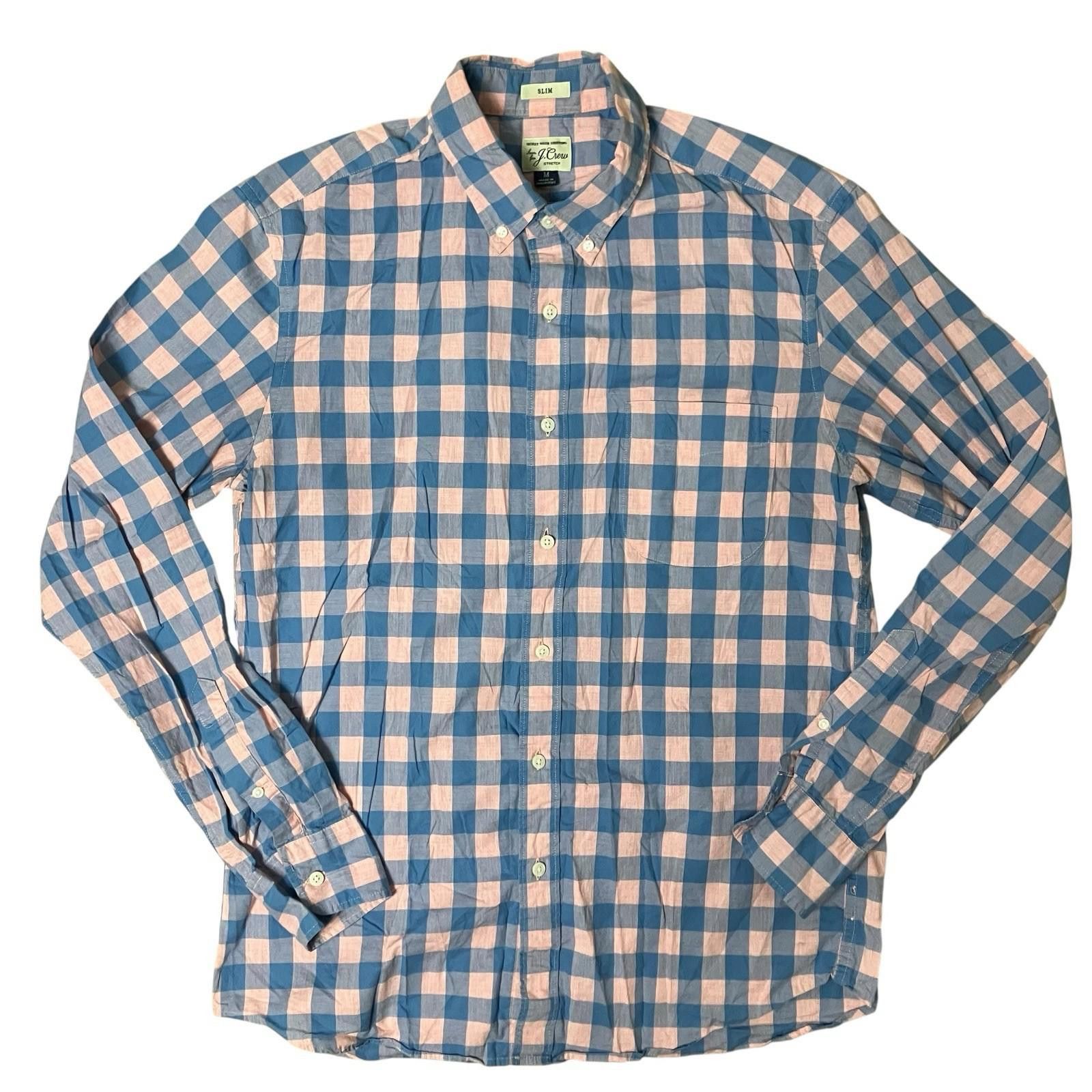 J.Crew J Crew Shirt Mens M Blue Slim Button Down Plaid Pink Check Size US M / EU 48-50 / 2 - 8 Thumbnail