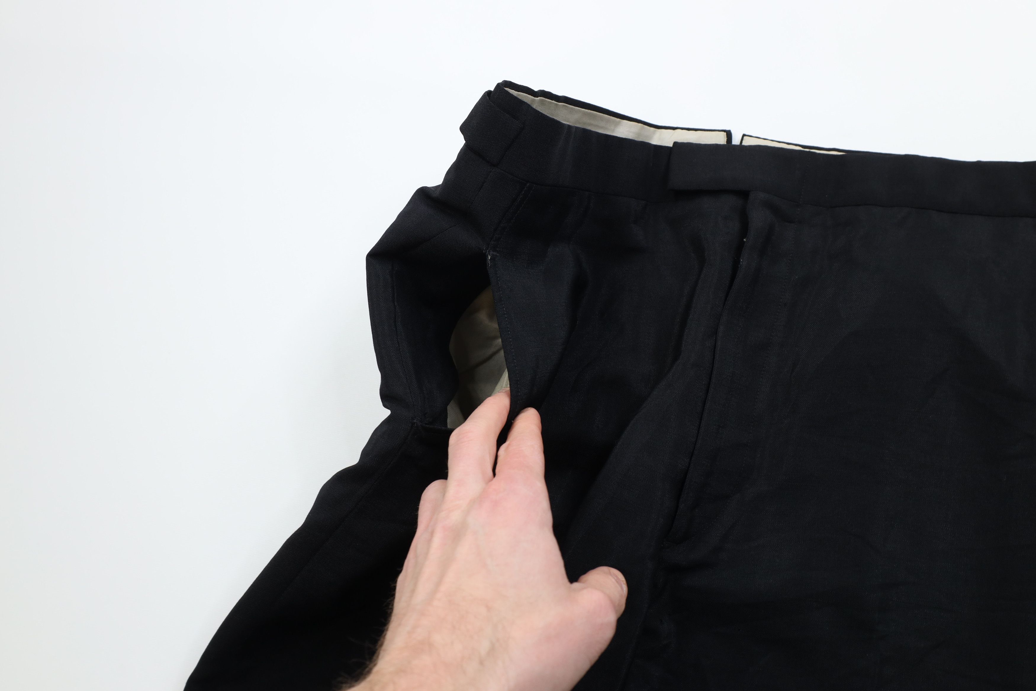 Vintage Vintage 50s Rockabilly Gabardine Knit Chino Pants Black USA Size US 34 / EU 50 - 8 Thumbnail