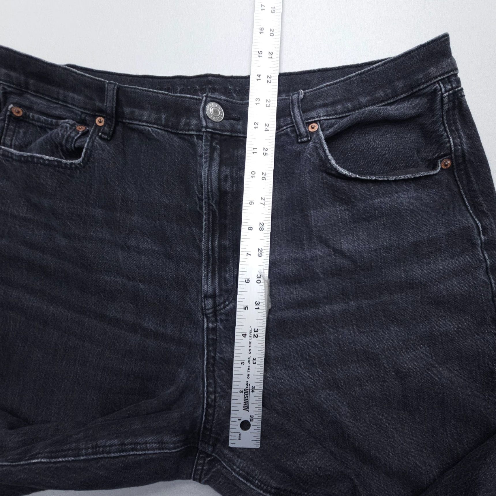 American Eagle Outfitters American Eagle Jeans Plus Size 18 Black High Rise Dark Wash Denim 90's Womens Size 40" / US 18 - 6 Thumbnail