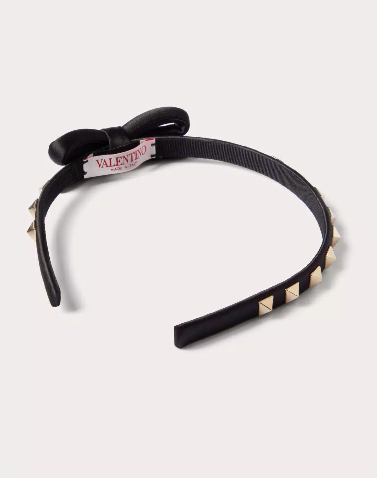 Valentino oc11z0725 Size:OS/Rockstud Satin And Metal Headband in Black Size ONE SIZE - 3 Thumbnail