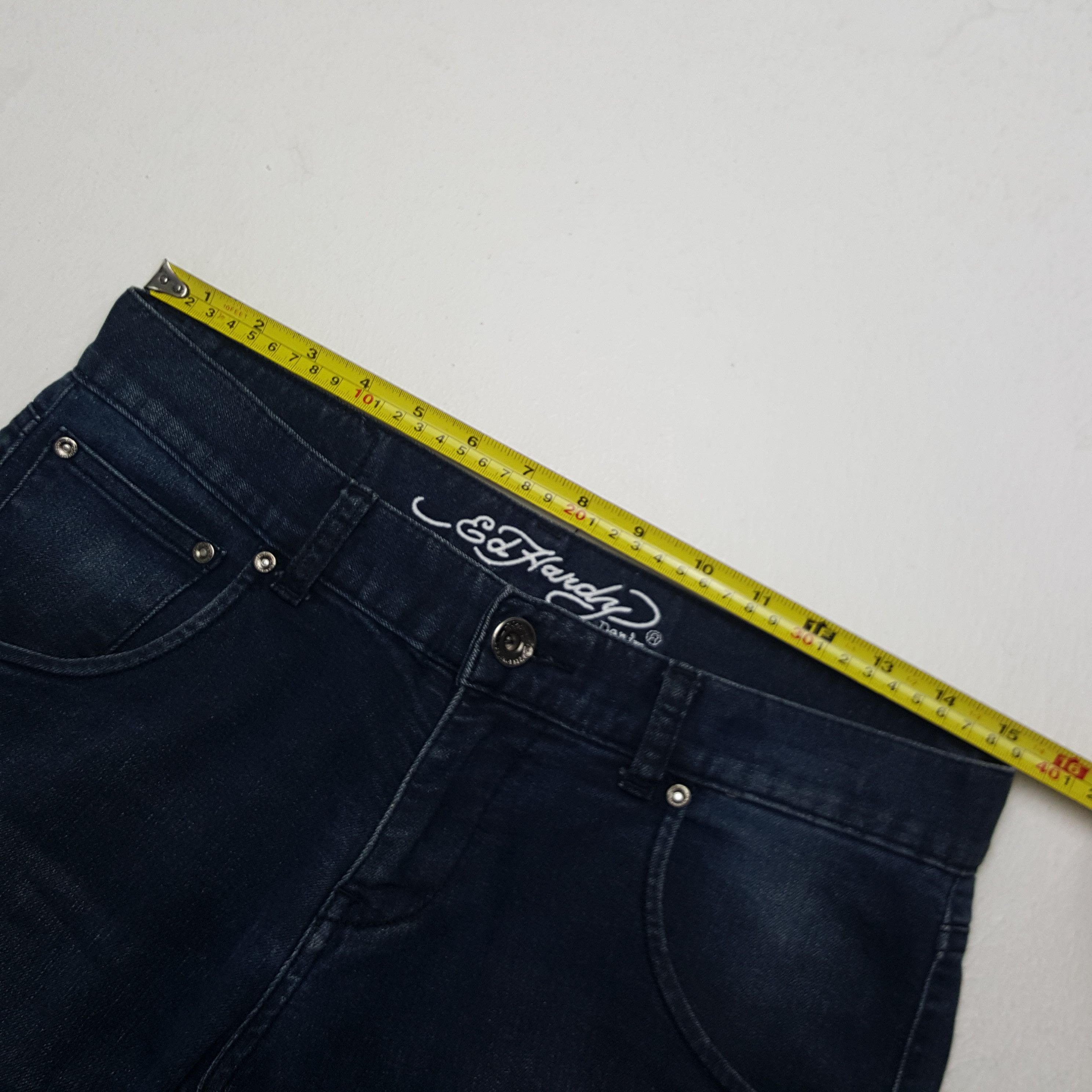 Ed Hardy × Vintage Vintage Ed hardy Custom Art Spell Out Logo Denim Jeans Size US 30 / EU 46 - 7 Thumbnail