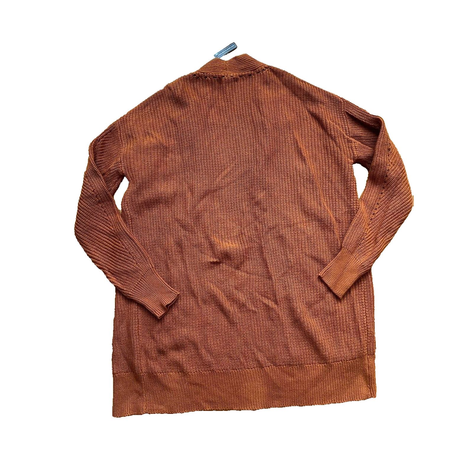 BP. BP Cotton Open Front Long Cardigan Sweater Orange S A003145 Size S / US 4 / IT 40 - 7 Thumbnail