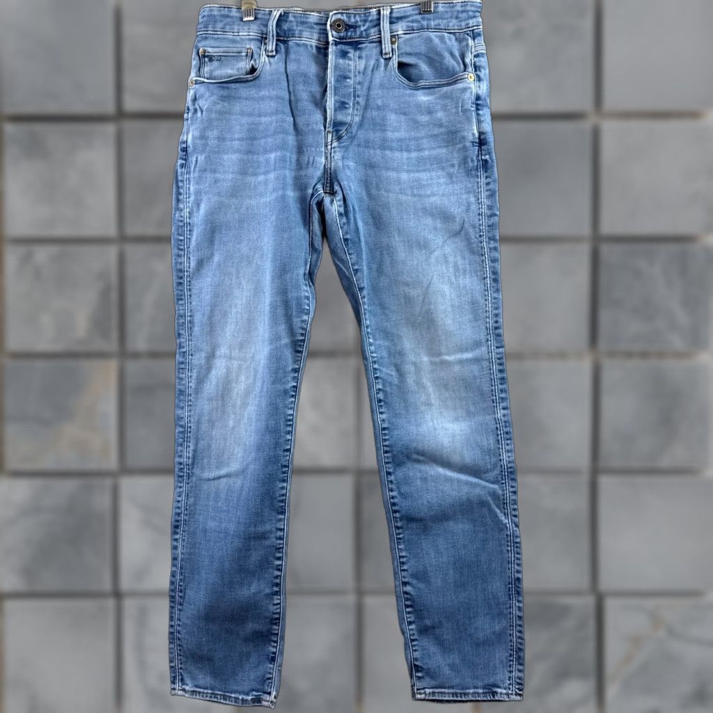 G-Star G Star Raw Jeans Mens 30x32 Blue 3301 Relaxed Button Fly Faded Pants Repaired Jeans Size US 30 / EU 46 - 1 Thumbnail
