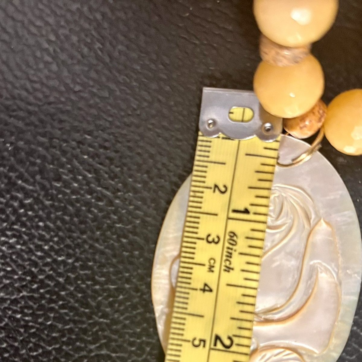 Other VTG 925 Real Honey Jade, Carved MOP Necklace 72.61 grams Size ONE SIZE - 3 Thumbnail