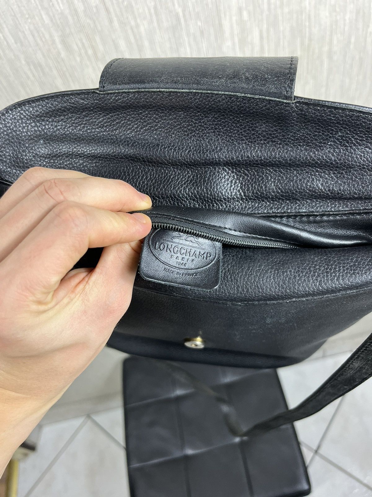 Leather × Longchamp × Vintage Vintage Longchamp crossbody genuine leather bucket bag logo Size ONE SIZE - 16 Thumbnail