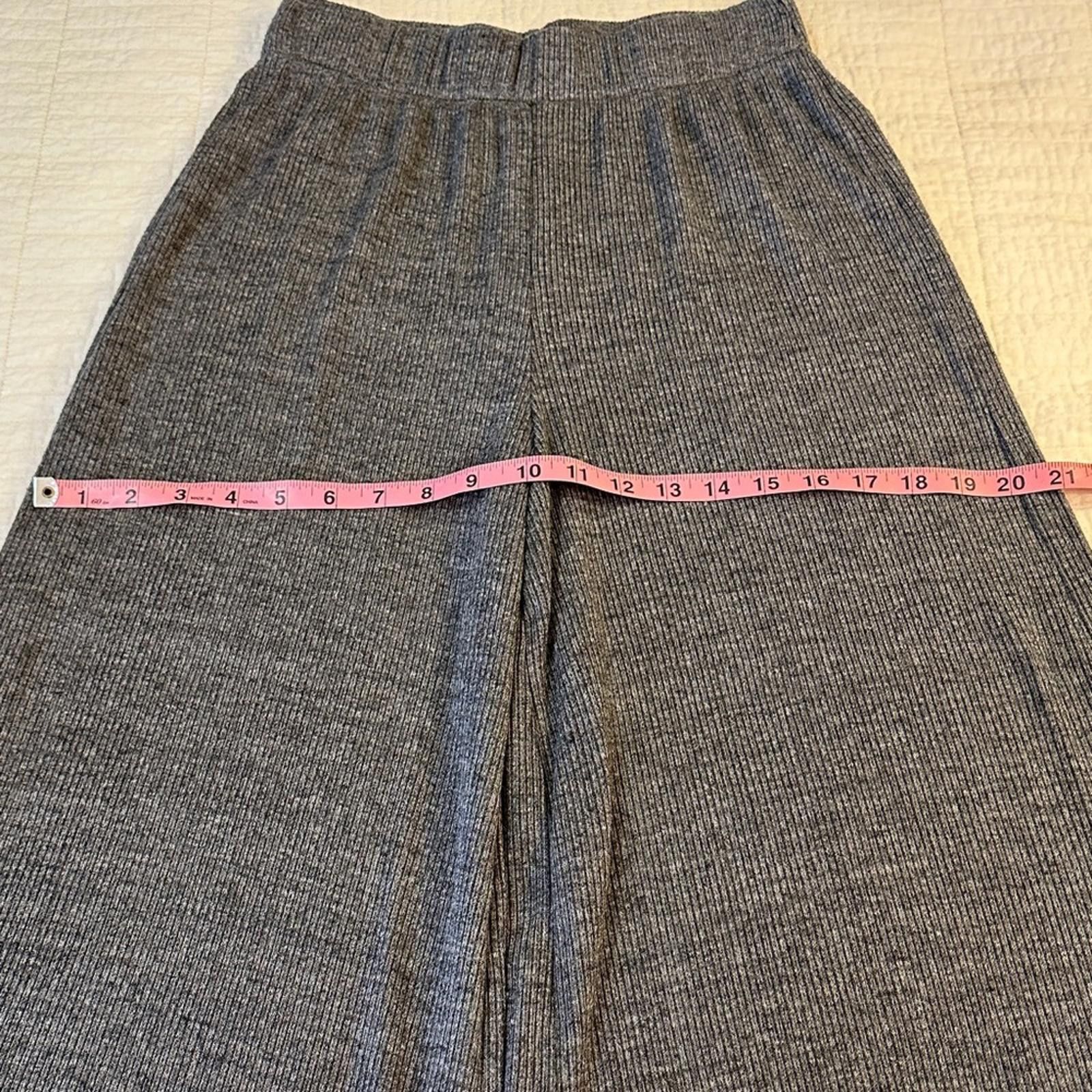 Other Project Social T Wide Leg Charcoal Knit Pants Medium NWOT Size 32" / US 10 / IT 46 - 4 Thumbnail