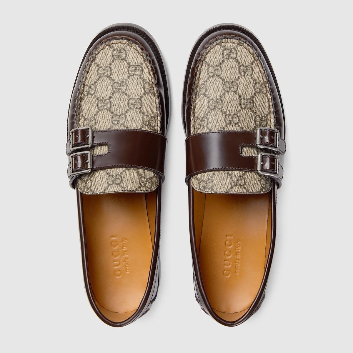 Gucci o1s1wg110125 Buckle Loafers With GG in Dark Brown Size US 12.5 / EU 45-46 - 5 Thumbnail