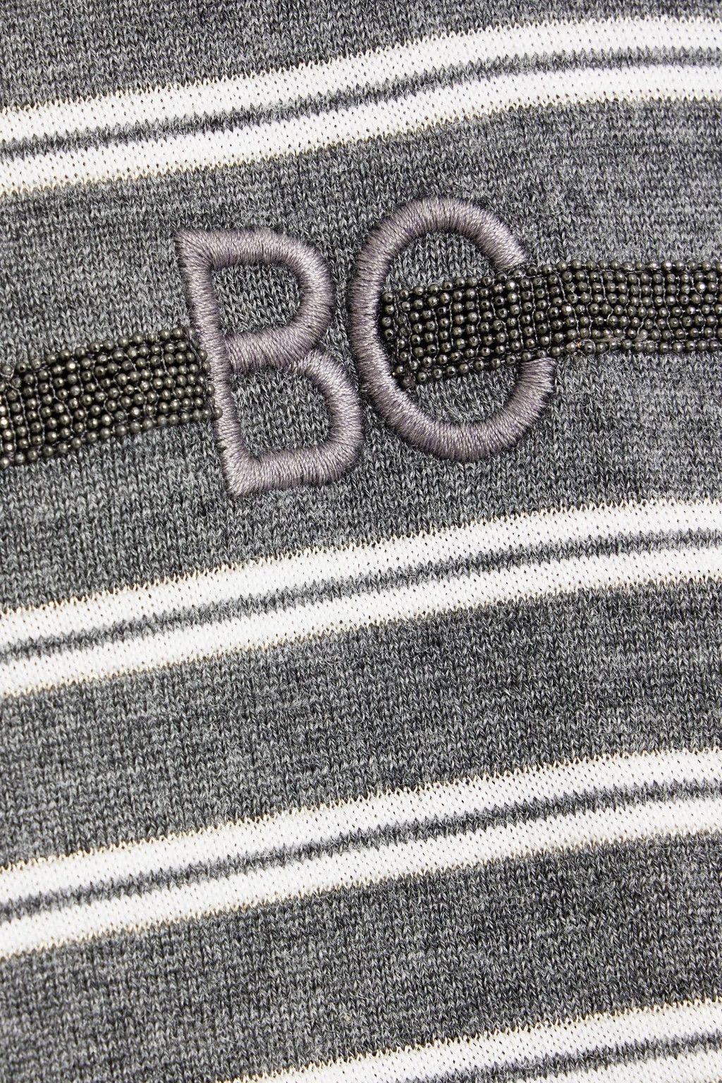 Brunello Cucinelli o1y0825 Short Sleeves Sweater in White/Black Size XXL / US 16-18 / IT 52-54 - 4 Thumbnail