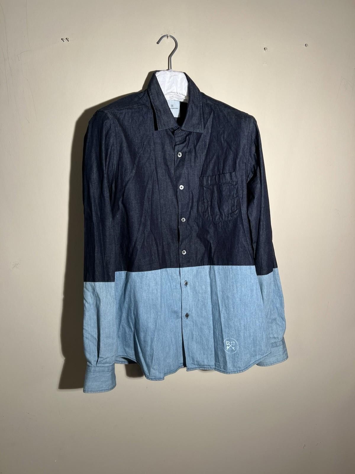 uniform experiment Pre-Owned Uniform Experiment Denim 2 Tone Shirt Size Large Size US L / EU 52-54 / 3 - 3 Thumbnail