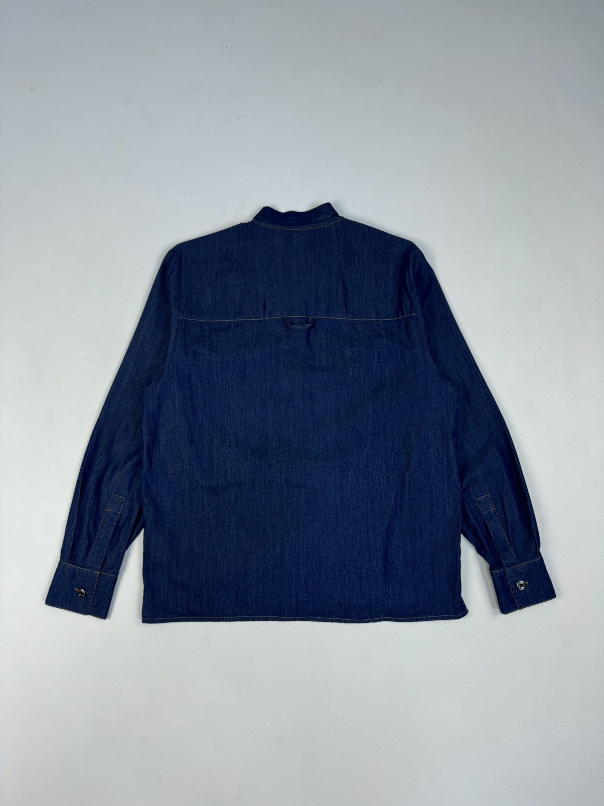 Designer × Jacob Cohen JACOB COHEN Jeans Denim Blue Bow Tie Ascot Collar Shirt Size L / US 10 / IT 46 - 14 Thumbnail
