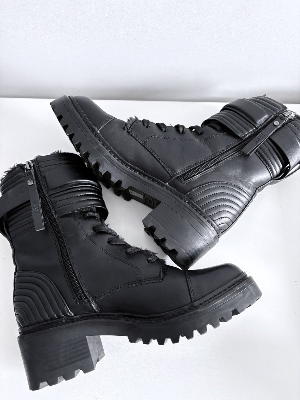 DKNY DKNY Basia biker boots black heeled leather size 38 Size US 8 / IT 38 - 7 Thumbnail