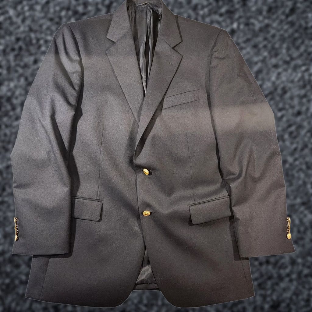 Brooks Brothers VINTAGE Brooks Brothers Blazer Mens 40R Navy Wool Golden Fleece Sport Coat Two-Button Notch Lapel Regular 2 Piece Suit Jacket Mens Brown? Size 40R - 1 Thumbnail