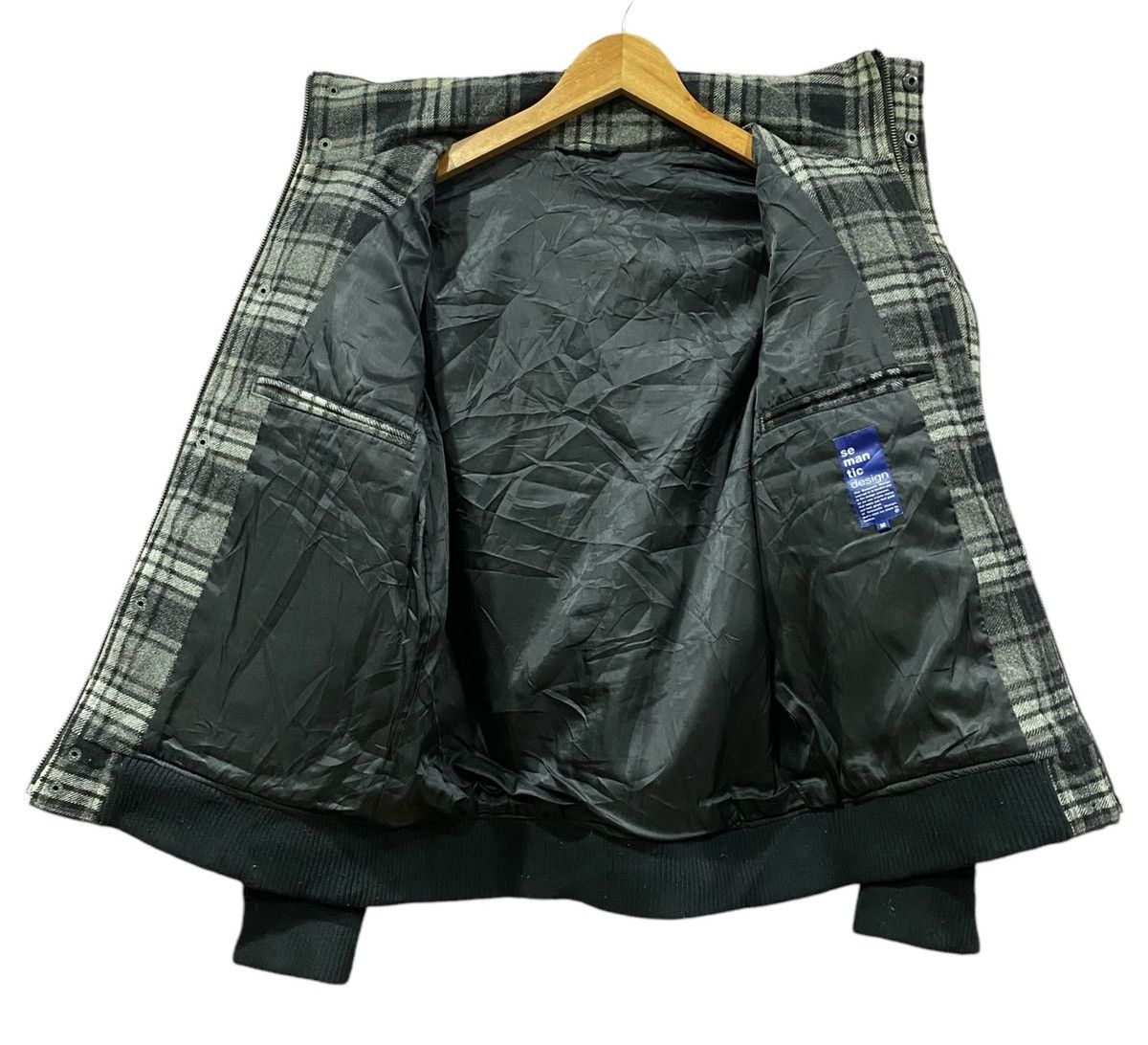 semanticdesign Rare SEMANTIC DESIGN Wool Checkered Zipper Jacket (M) Size US M / EU 48-50 / 2 - 17 Thumbnail