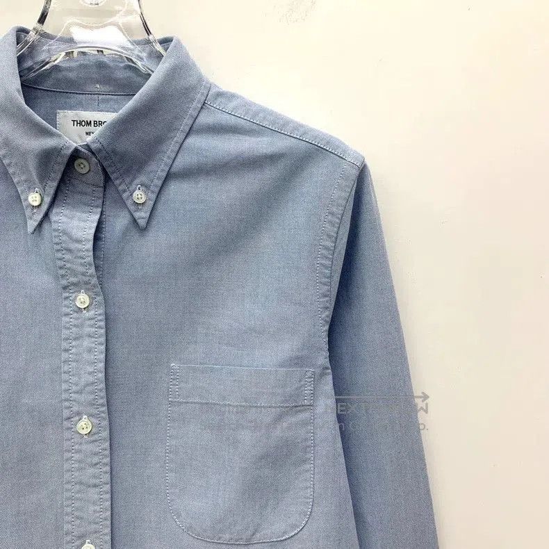 Thom Browne THOM BROWNE Light Blue Cotton Shirt. Size US XL / EU 56 / 4 - 3 Thumbnail