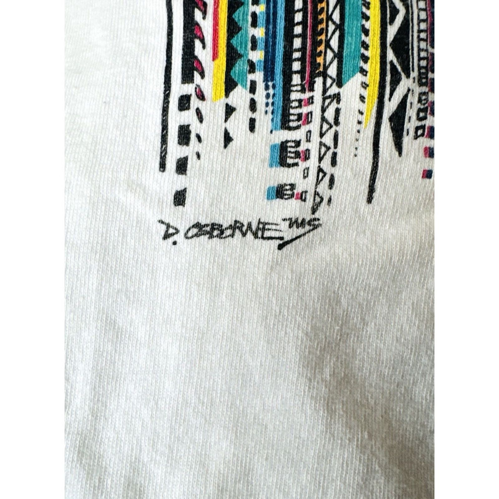 Fruit Of The Loom VINTAGE 90s Southwestern Art Tee Sun USA Made Shirt S White Mens Art Aztec Shirt Size US S / EU 44-46 / 1 - 4 Thumbnail