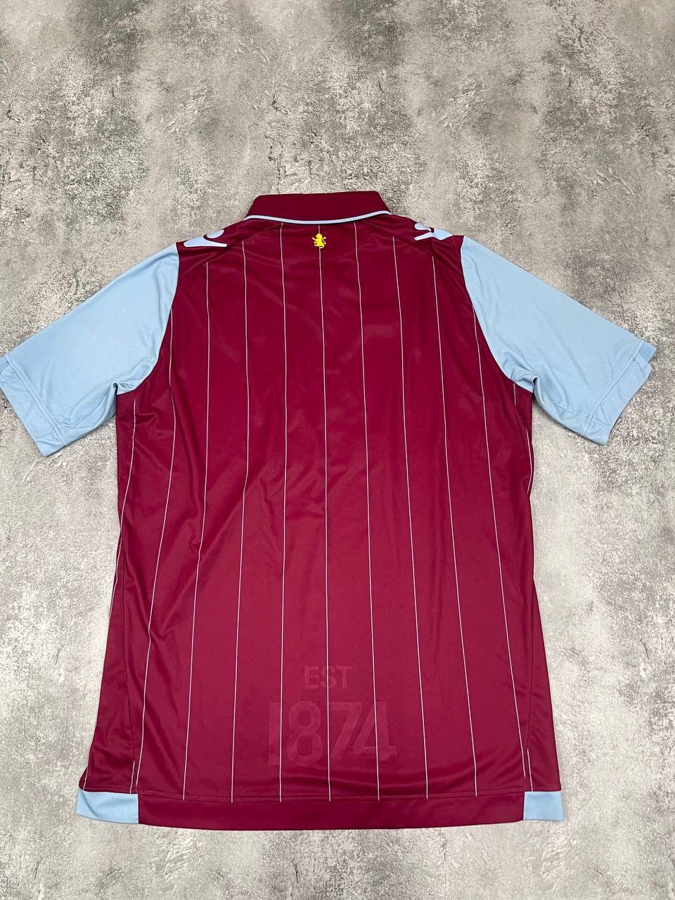 Macron Macron Men Home Football Shirt Jersey Claret Blue Striped Size US XXL / EU 58 / 5 - 6 Thumbnail