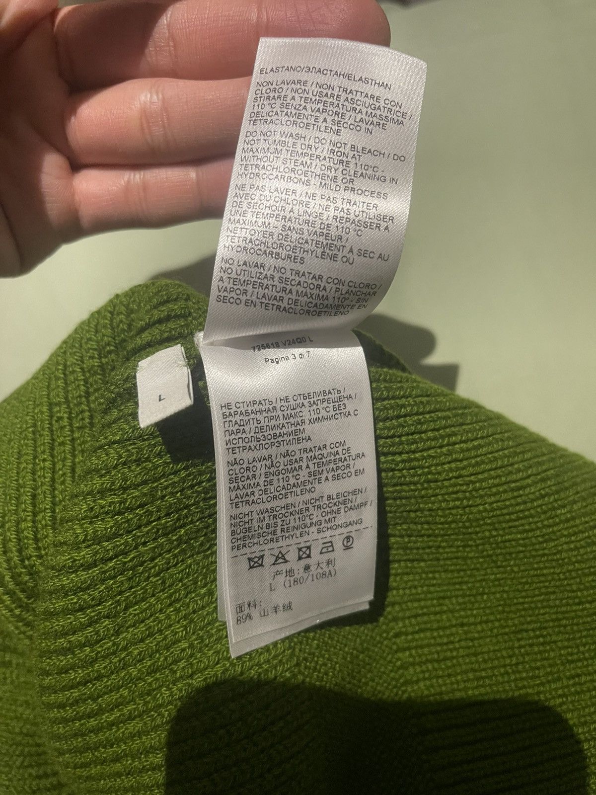 Bottega Veneta Bottega Veneta Ribbed Cashmere Sweater 'Green' Size US L / EU 52-54 / 3 - 7 Thumbnail
