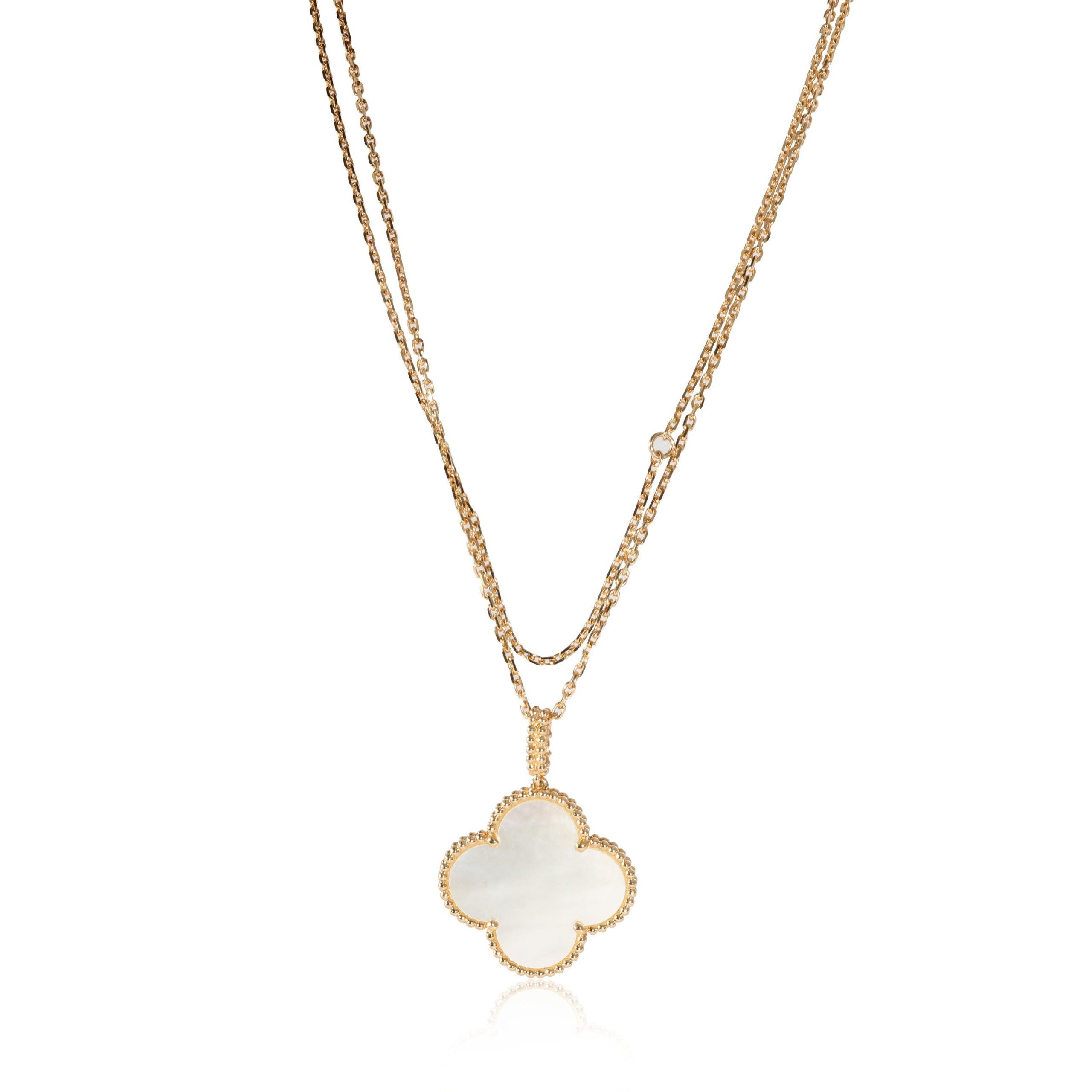 Van Cleef Arpels Magic Alhambra Mother Of Pearl Necklace in 18k