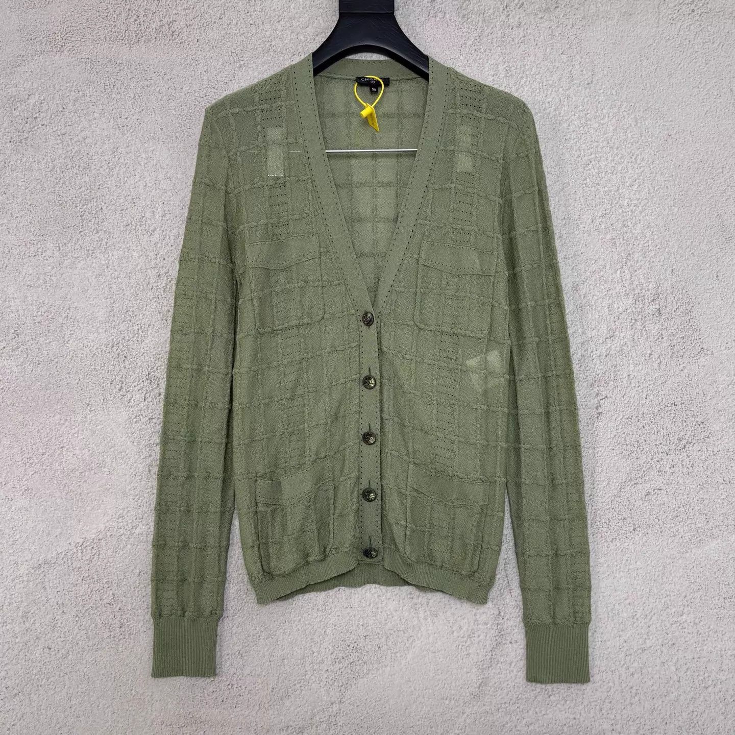 Chanel Chanel Green Lace Knit Cardigan 38 99NWT Size S / US 4 / IT 40 - 1 Thumbnail