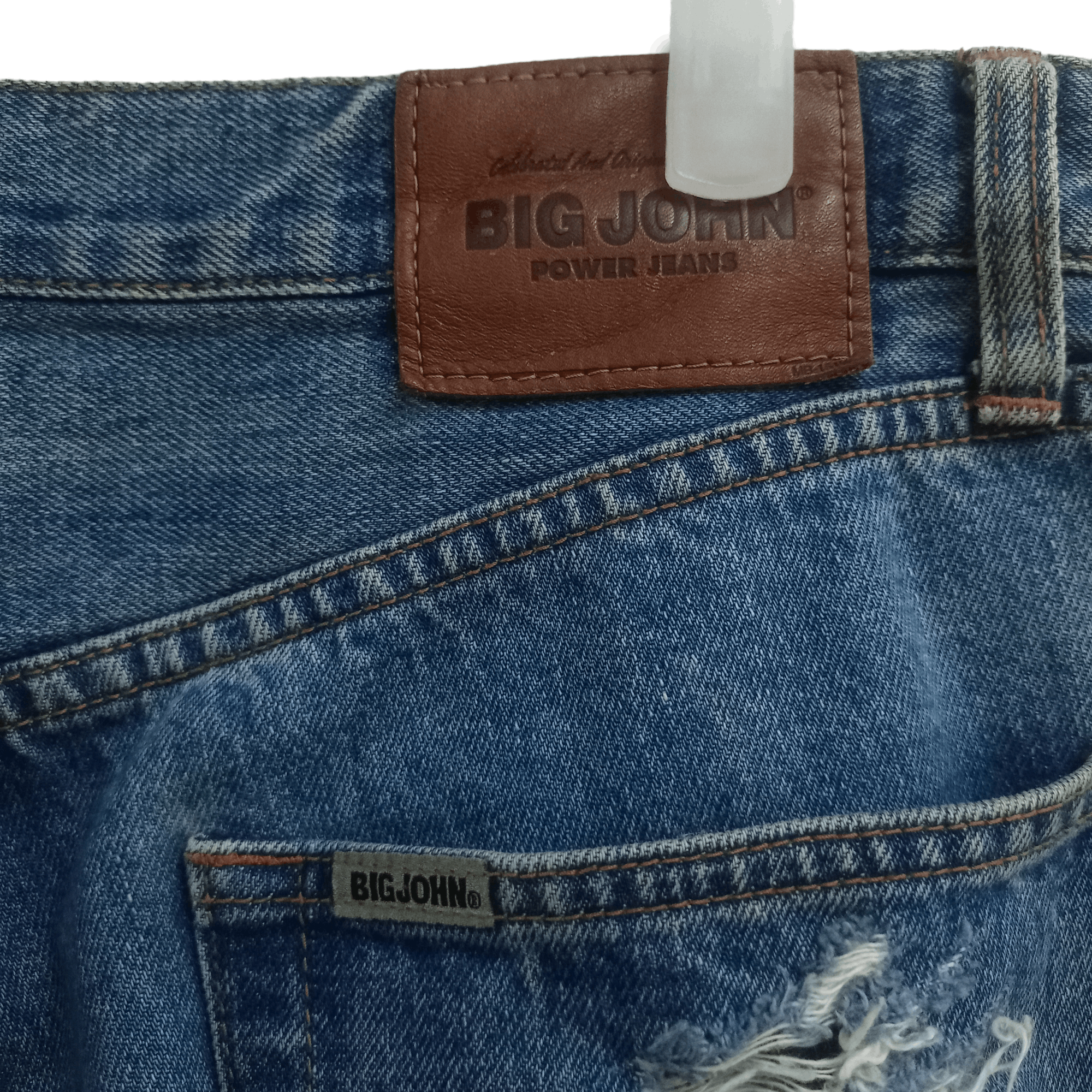 Big John × Japanese Brand Vintage Japanese Brand Blue Wash Distressed Baggy Jeans Size US 32 / EU 48 - 9 Thumbnail