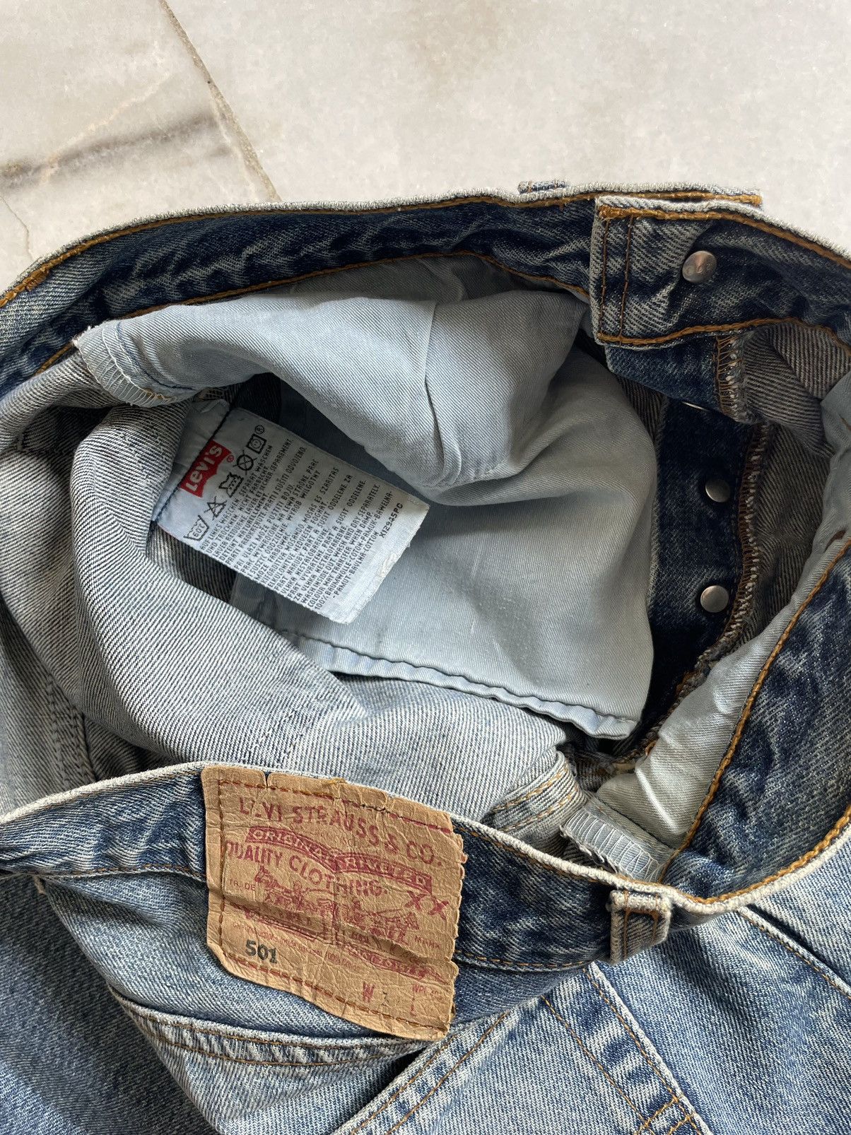 Levi's Vintage Levis 501 Blue Washed Jeans Size US 30 / EU 46 - 6 Thumbnail