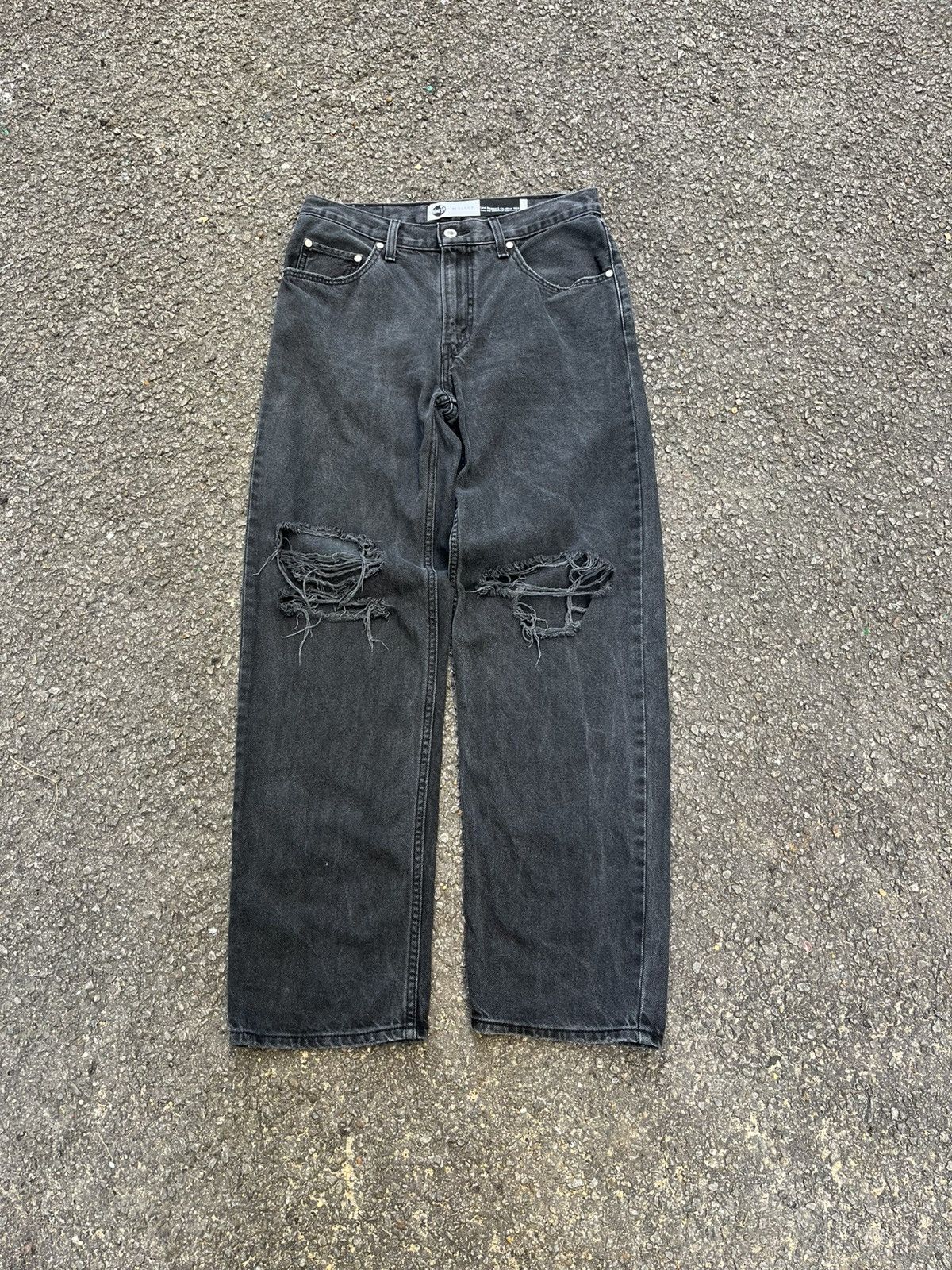 Levi's Levis Silvertab Baggy Distressed Jeans Faded Black Denim Size US 30 / EU 46 - 1 Thumbnail