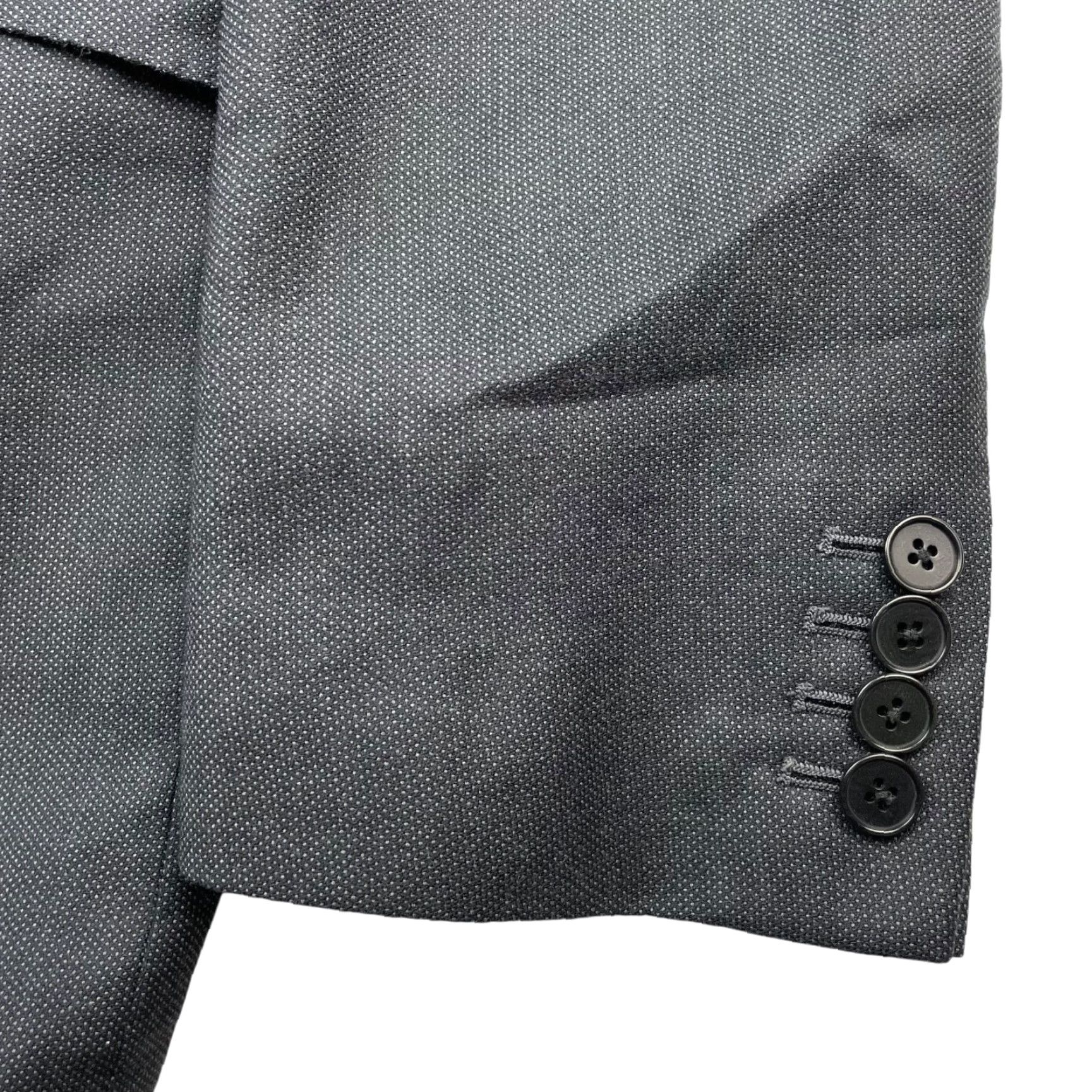 Charles Tyrwhitt Charles Tyrwhitt Blazer Jacket Gray Birdseye 2-Button 100% Wool 48L Mens Tailored Long Belted Notch Lapel Vintage No Size 48R - 4 Thumbnail