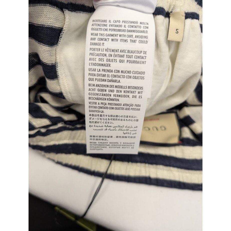 Gucci o1rshd1 Striped Linen Jersey Basket Pant in Navy/Milk Size US 30 / EU 46 - 21 Thumbnail